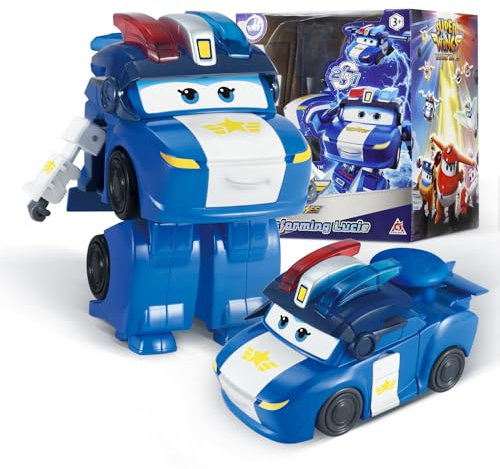 Super Wings Transformations-Flugzeug Supercharged Lucie, ca. 12,7 cm große Spiel-Figur für Kinder, Spielzeug-Flugzeug und Roboterfigur für 3+ Jahre Alten Jungen Mädchen, 5 in