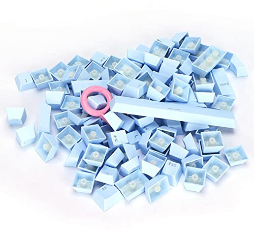 PBT Keycaps Ergonomisk Design Högkvalitativ light blue keycaps Färgglad 108 Tangenter Keycaps för Mekaniskt Tangentbord, Rika Färger för Olika Grupper (Ljusblå) light blue keycaps pbt Tangentbord
