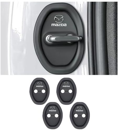 BFRDGE 4Pcs Car Door Lock Cover, for Mazda CX-60 2022 2023 2024 Car Door Latch Protective Cover, Silent Shock Car Silicone Door Latch Protective Cover