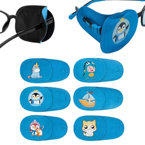XPEX 6 Stück Augenklappen eye patches Augenklappe Medizinisch für Erwachsene und Kinder bequeme Augenklappen Verstellbare Augenklappe Augen Amblyopie Erholungsphase nach Operationen（linkes Auge）
