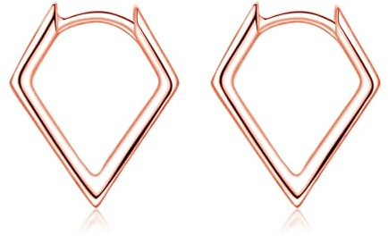 Cangall Creolen Silber 925 Klein, Sterling Silber Rhombus Triangel Ohrringe, Hypoallergen Geometrisch Damen Kreolen, Knorpel Schlafen Ohrringe für Frauen Mädchen