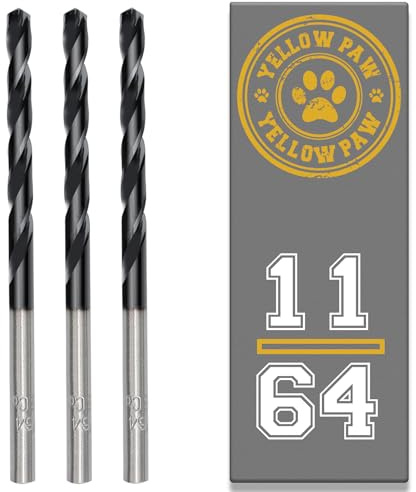 11/64 Inch Drill Bit (3 Pack) Industrial Grade M35 Cobalt Titanium Aluminum Nitrite - 11/64 Diameter & Total Length of 4 with Working Length of 2-3/4 Easily Drill Into Metal, Steel, & Aluminum
