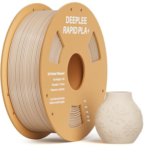 DEEPLEE Rapid PLA Plus Filament 1.75mm, High Speed 3D Drucker Filament up to 600mm/s, PLA+ Filament Maßgenauigkeit +/- 0.02 mm für die meisten FDM 3D Drucker, Beige 1KG