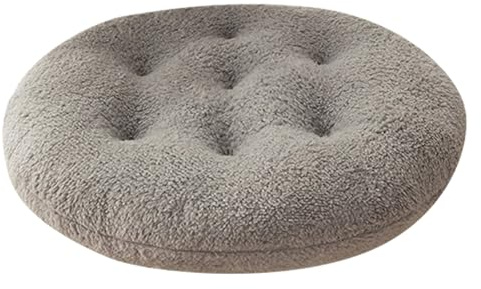 1er-Set Runden Plüsch Stuhlkissen D.26cm/D.36cm Sitzkissen Gefüllt, Memory Foam Kissen, Outdoor Gartenstuhlkissen, Garten Sitzpolster Set für Rattanstühle, Outdoor Stuhlauflage, 1er Set Grau