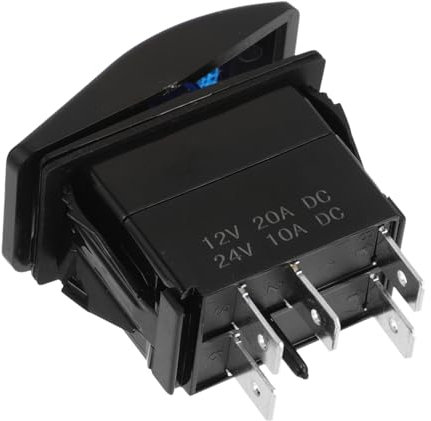 GLEAVI Interrupteur à Bascule Marche/arrêt pour Voiture et Camping-car, Compatible 12-24 V, en Ppa Noir, Facile à Installer Utiliser pour Phare et Barre Lumineuse