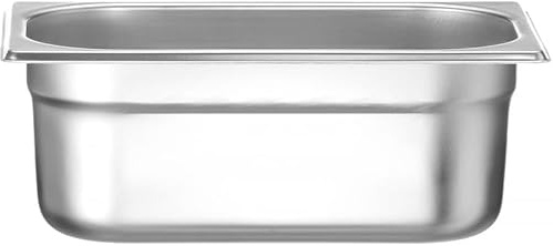 HENDI Contenitore Gastronorm, GN 1/4, resistenza termica -40 °C a 300 °C, compatibile con i forni a convezione, frigoriferi, bagno María, chafing dishes, 2.8L, 265x162(H)100mm, acciaio inox