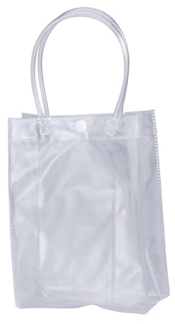 Vaguelly Transparente Klarsichttüte Aus Kunststoff Geschenktüte Mit Henkel Quadratischer Boden Für Einfache Robustes Material Für Lange Haltbarkeit Vielseitig Einsetzbar Für Einkäufe