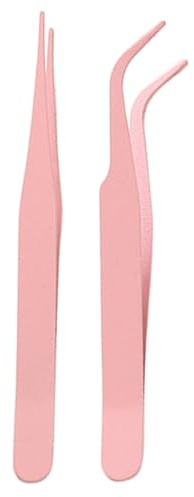 Pinzas para pegatinas de scrapbooking – Juego de pinzas para manualidades, acero inoxidable macizo | Pinzas rectas y de codo, con punta protectora para pestañas y pegatinas, ideal para el cajón del es