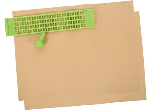 MOLUCKFU Tavoletta Braille Plastica Linee Celle con Punteruolo e Pratica Leggera e Resistente per Scrittura Ciechi Portatile e Facile da Usare