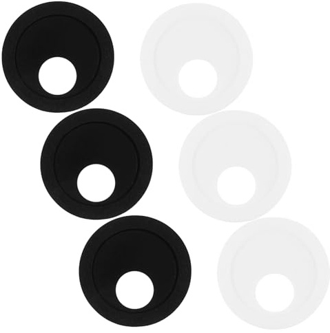 CLISPEED 6 Piezas Unidades Cubiertas Redondas para Cámara Webcam Pegatinas Protectoras de Privacidad para Móvil y Portátil Fáciles de Instalar Resistentes y Discretas Negro y Blanco