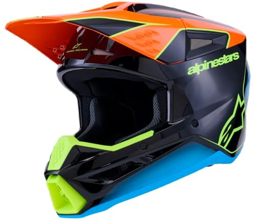 Alpinestars S-M3 Fray Motocross Helm, schwarz/blau/orange, XL (61/62)