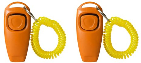 LAIOUSN 2 Stück Ergonomische Hundeklicker Pfeifen Trainingsset Outdoor Walking Gerät für Rassen Befehle und Verhaltenswerkzeug für Hunde
