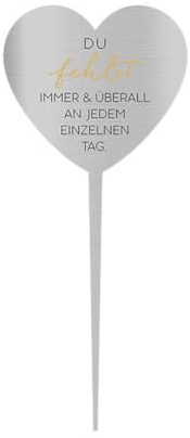 Hrlace Decorazione per tomba, resistente alle intemperie, in acciaio inox, a forma di cuore, con scritta in metallo, resistente alle intemperie, per ricordo