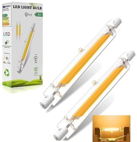 DafuDaGui R7s Bulb 118mm led dimmable, 20W R7s led Bulb 118mm Equivalent J118 200W Halogen Bulbs, Warm White 3000K 2000LM, Flicker-Free, 360° Light Angle, Energy Saving Floodlight Bulbs, 2 Pack