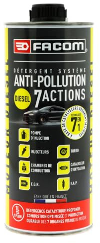 FACOM 006070 Détergent Système Anti-Pollution Diesel 7 en 1 – Nettoyant Injecteurs, EGR, Turbo & FAP – Formule Pro 1L