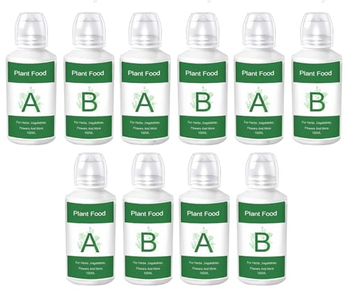 Alimento para plantas, paquete de 5 alimentos hidropónicos para plantas A&B, gránulos para de interior – Solución nutritiva hidropónica para verduras, hierbas, flores, fertilizante