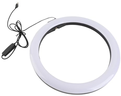 YUYTE Luce, LED Dimmerabile LJJ 30 12W Luce Circolare Dimmerabile da 12 Pollici con 160 LED per Trucco, Trasmissione in Diretta, Video - Alimentazione USB, Temperatura Colore