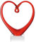 Leonardo Heart Skulptur in Herzform, rotes Herz auf Sockel, handgefertigtes Deko Farbglas, 24 x 21 x 8 cm, 090871