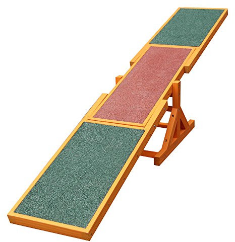 Wiltec Hundewippe 180x30x30cm für kleine & große Hunde zum Hundesport z.B. Agility Training, aus Holz, Spielerische Förderung der Kondition