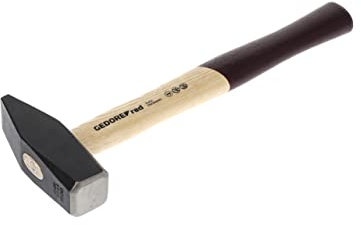 GEDORE Röd låshammare med trähandtag, 1 500 g huvudvikt, hammare med askhandtag, verktyg, smidd, R92100055