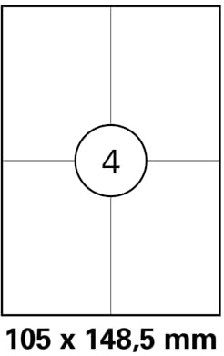 Adressetiketten A6 Etiketten 105 x 148,5 mm, selbstklebend, weiß, Adress- & Versandetiketten für Laser- & Inkjetdrucker, 200 Etiketten