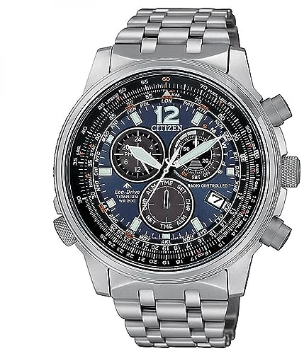 Citizen Montre radiocommandée CB5850-80L Pilot Chrono E660 Super Titanium Eco-Drive