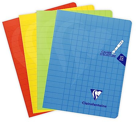Clairefontaine 303796C Cahier d'Écriture 17x22 32p Grands Carreaux