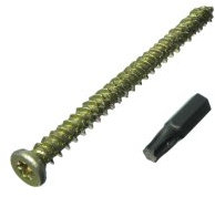 10 x Tür-/Fenster-Betonrahmen-Schrauben + Kappen, 7,5 mm 182 mm + gratis Torx-Bit