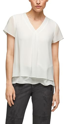 s.Oliver BLACK LABEL Chiffon Blouse, Blusa Mujer, Crema, 40