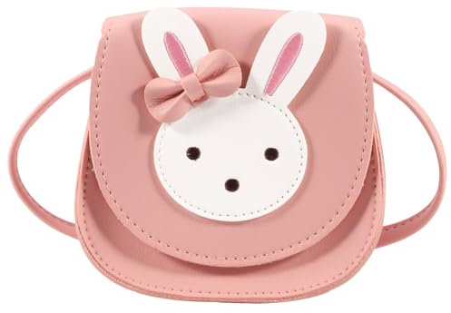 Heyu-Lotus Süße Umhängetasche Kleine Mädchen Handtasche Kinder Prinzessin Mini Taschen Handtasche Mädchen Klein Hase mit Verstellbarem Gurt für Kinder(Rosa)