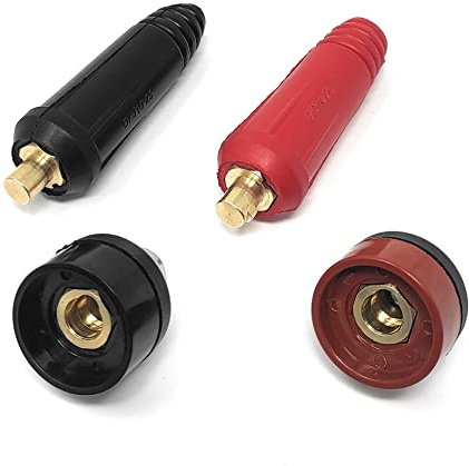 ELCAN Connettore rapido antenna maschio 10-25mm per cavo di saldatura DKZ10-25 o DKJ10-25 200A (2 unità) + connettore rapido base femmina 10-25mm per cavo di saldatura (2 unità)