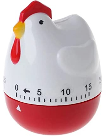 BESTonZON Küchentimer Cartoon Huhn Form Mechanisch 60 Minuten Küchenwecker Kurzzeitmesser Eieruhr Backen Kochen Kurzzeitwecker für Kochen Lernen Dusche Einweihungsgeschenk