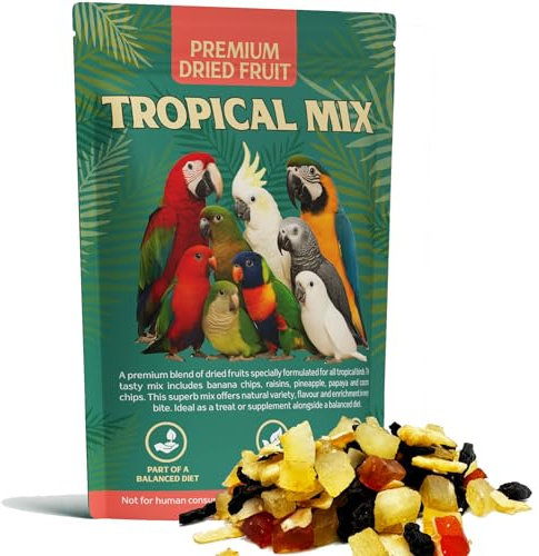 Premium Dried Fruit Cocktail Treat Snack For Birds Parrots In Air Tight Resealable Kraft Pouch Bag 210 Grams