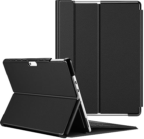 Fintie Hülle für Microsoft Surface Pro 11/10 / 9 (2024-2022) 13 Zoll | Business Schutzhülle mit Harter Schale, Anpassbarer Betrachtungswinkel, Type Cover Tastatur Kompatibel, Schwarz