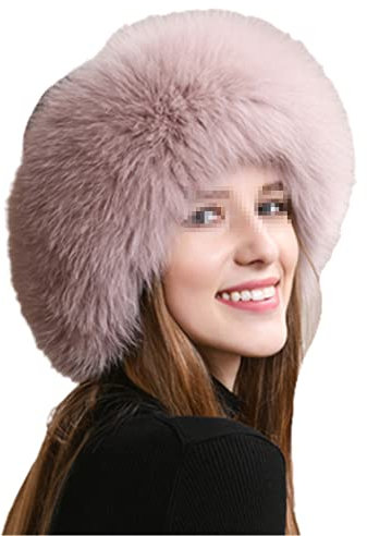 keusyoi Wintermützen Frauen Flauschige Fellmützen Warm Mode Strickfell Mütze Luxus Damen Beanies Mütze