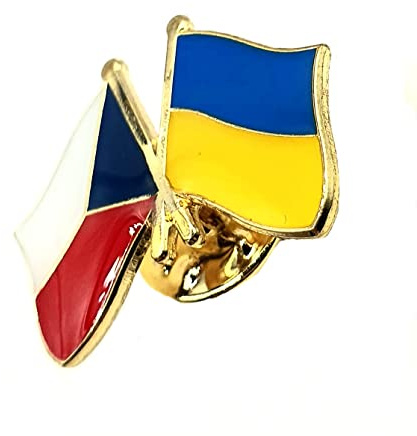 Anstecknadel mit Flagge der Ukraine, Tschechien, Metall, Emaille, Metall