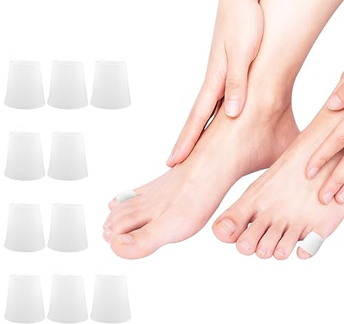 Magrimaxio 10 Stück Zehenschutz Kleiner Zeh, Zehenschutz Silikon Atmungsaktive Zehenkappen Schmerzlinderung, Zehenpolster Reibung Reduzieren Zehenschutzkappe Anti Blasen, Zehenschoner für Hühneraugen