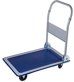 Plattformwagen klappbar mit 150 kg Tragkraft | Transportwagen Plattenwagen | Gummibereifung Anti-Rutschbeschichtung Lenkrollen gummierte Kanten | Transporthilfe für Umzug