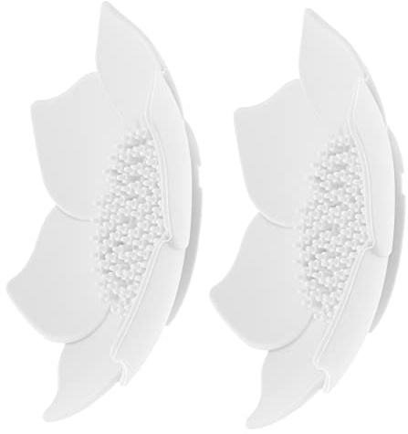 ABOOFAN 2pcs Silicone Soap Box Flower-shaped Self-draining Soap Dish Holder for Bathroom Kitchen Countertop Storage Organizer