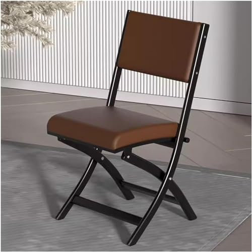 Generisch Metallklappstuhl, gepolsterter Klappstuhl aus PU-Leder, Premium-Klapphocker, Büro-Schreibtischstühle mit Stahlrahmen, Küchen- und Esszimmerstühle for das Wohnzimmer (Color : B)