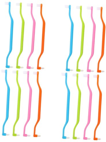 minkissy 16 Pièces Brosse À Dents À Double Tête Brosses À Dents Coniques Compactes Dent Manuelle Brosse À Dents Touffe À Double Tête Brosses À Dents Coniques Résistantes À L'Usure Brosse À