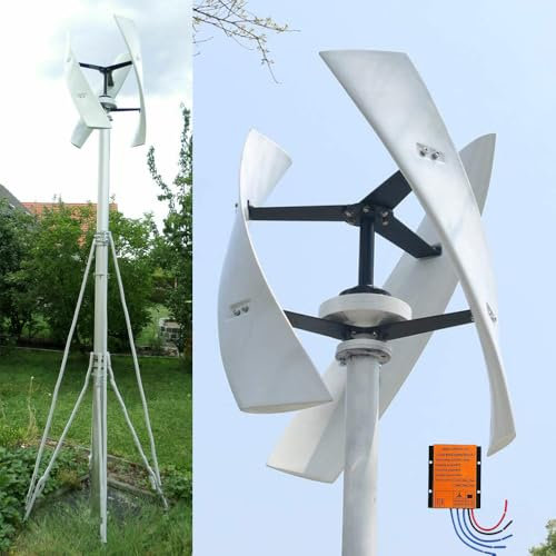 KX-ENERGIE 1000W Vertical Windkraftanlage Helix-Magnetschwebachse Achse Windturbinengenerator Wind Turbine,48V Wind Generator mit Laderegler für den Garten im Freien (48, Volt)