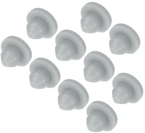 sourcing map 10pcs Silicone Snap in Locking Hole Plugs,4mm/0.2 Inch Mounting Diameter Narrow Groove Width 1.5mm Panel Seal Cover Round for Kitchen Bulkheads Waterproof Sealing Plugs Grey