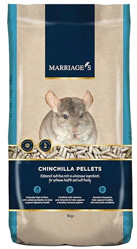 Marriage’s - Chinchilla Food for a Healthy Weight and Immune System, High Fibre Pellets, 100% Nutri Pressed, Supports Dental Health, Suitable for All Ages (1kg)