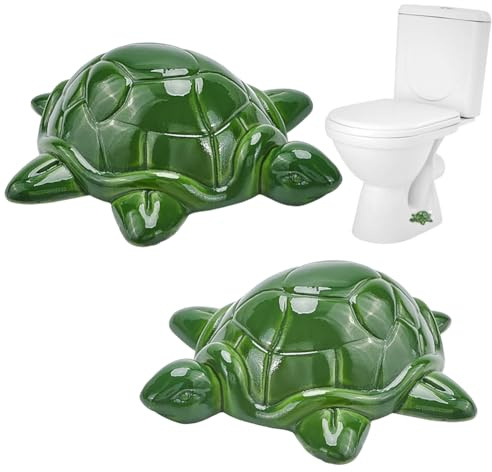 CREATCABIN 2Pcs Sea Turtle Toilet Bolt Caps Decorative Resin Toilet Bolt Covers for Bottom of Toilet Screw Cover Caps Green Tortoise Toilet Knob Covers for Bathroom Decor Accessories 3x1x2.5Inch