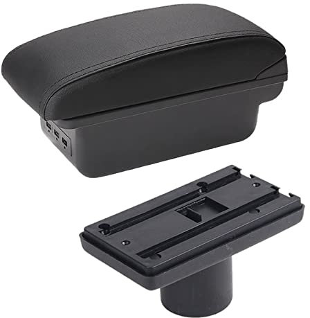 Para Seat Caja Reposabrazos Para Ibiza 6j Para Ibiza 6L Contenido La Tienda Central Caja Almacenamiento Con Portavasos Cenicero Productos Con USB Caja Organizadora Reposabrazos Caja Almacenamient(B Bl