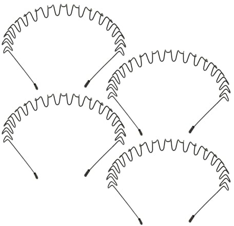 Metall-Haarband für Männer, Haarhalter für Männer, 4X gewellter Metall-Stirnband-Haarhalter für Herren, Haarband für Herren, unsichtbares Stirnband, Spiraldraht-Stirnband für Outdoor-Sportarten