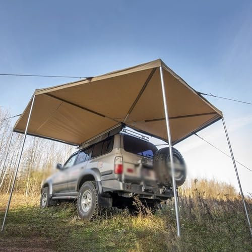 270° Vehicle Awning - Sun Protection for SUVs, Trucks, and Vans - Height Retractable Driver's Side Awning Roof Rack Truck Side Awning Shelter