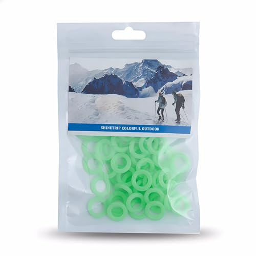 50 Stück Leuchtender Kreis für Zeltheringe Fluoreszierende Ringe Silikonring-Nacht Leuchten O-Ringe Glow In The Dark Ring Outdoor Camping Zelt Nägel Zubehör