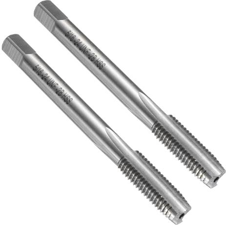 QUARKZMAN 2pcs Taraud À Filet Droit, 5/16-24 UNF Outil De Filetage Taraudage Tarauds Pour Machine À Fileter, Acier Rapide 6542 (HSS 6542)